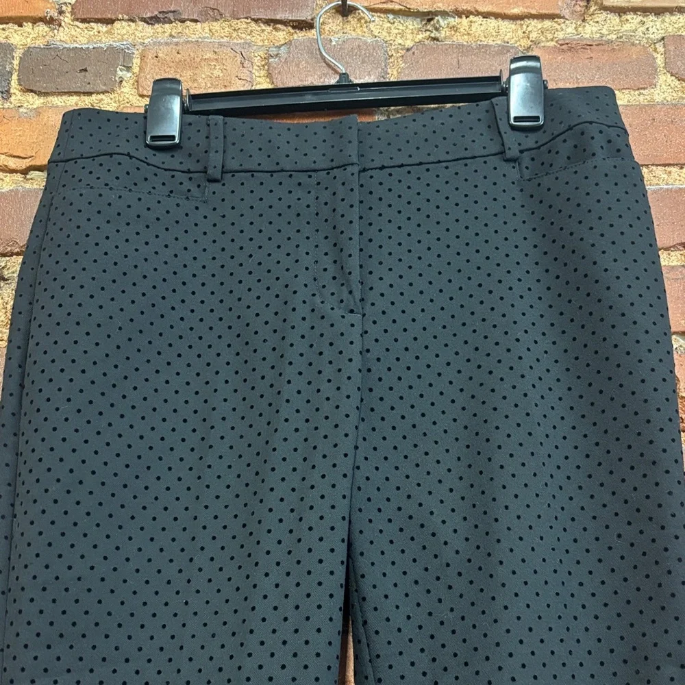 Loft Black Polka Dot Classic Black Ankle Pants Size 10‎